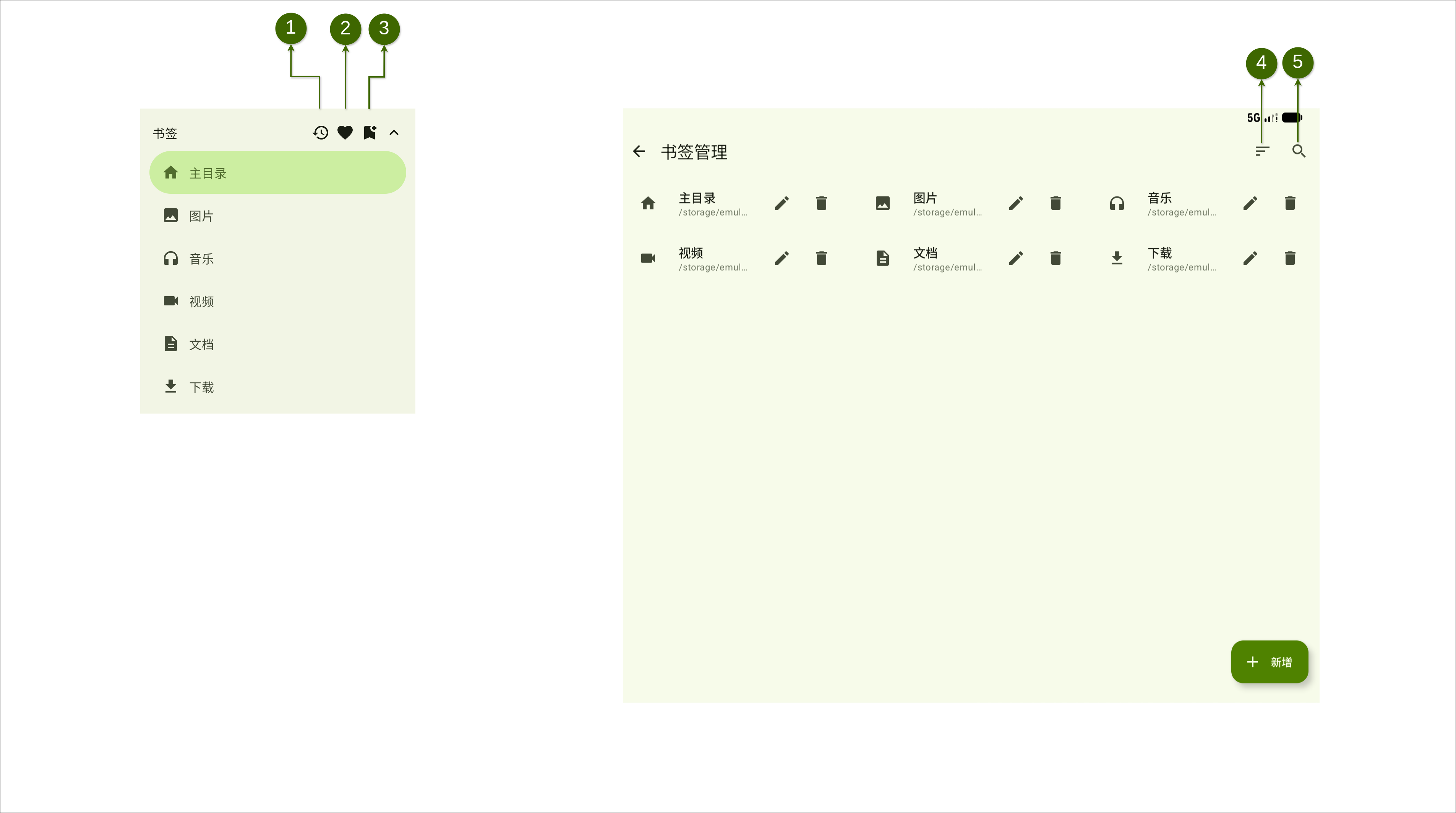 书签页面标注图