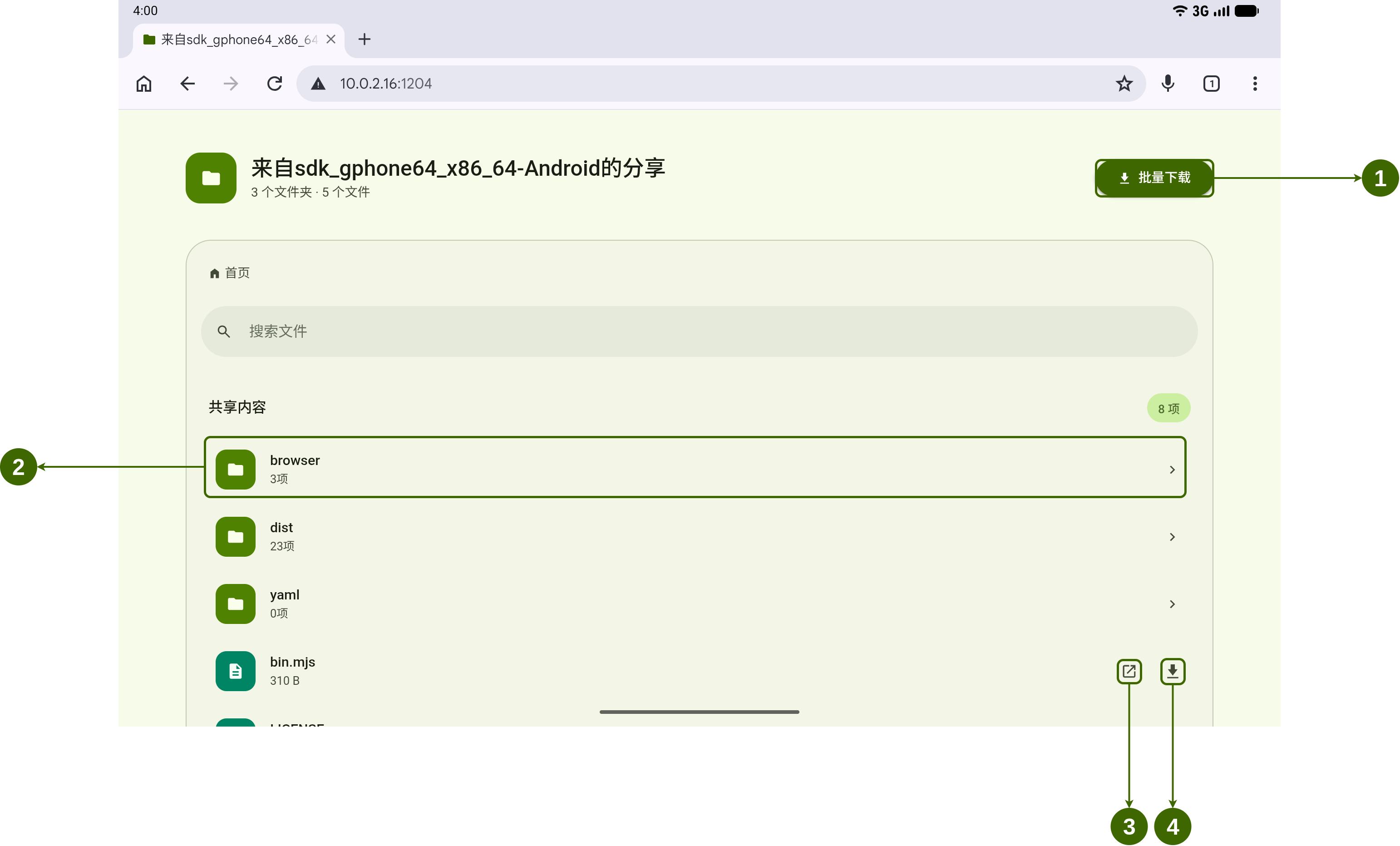 Annotated browser sharing page